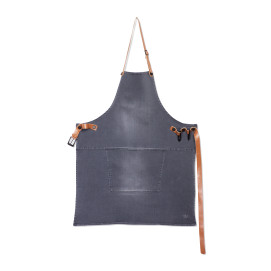 Tablier BBQ en coton denim gris